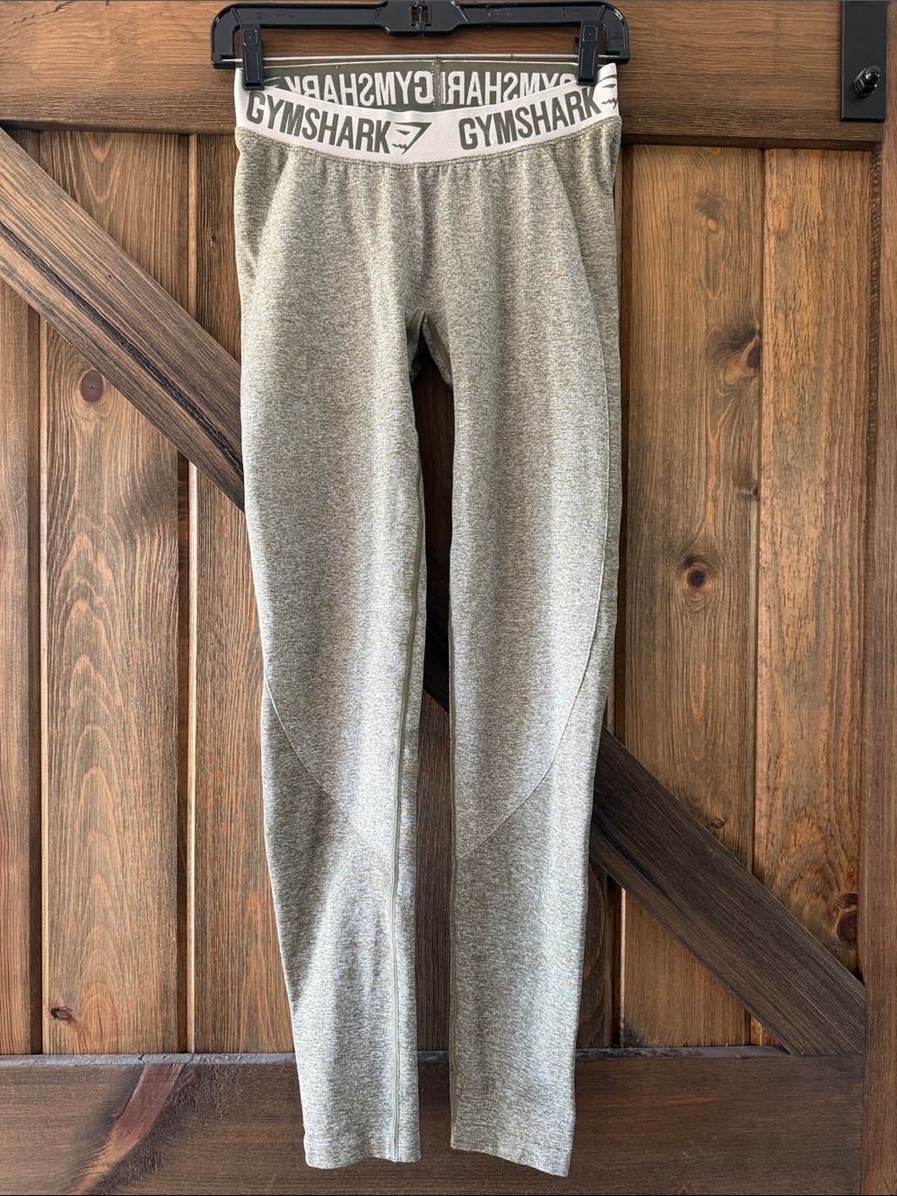 Gymshark Green Mid-Rise Leggings with Logo Waistband